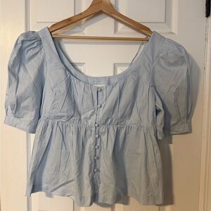 Anthropologie Scoop Neck Button Up Blouse